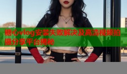 糖心vlog安装失败解决及高清视频拍摄分享平台揭秘